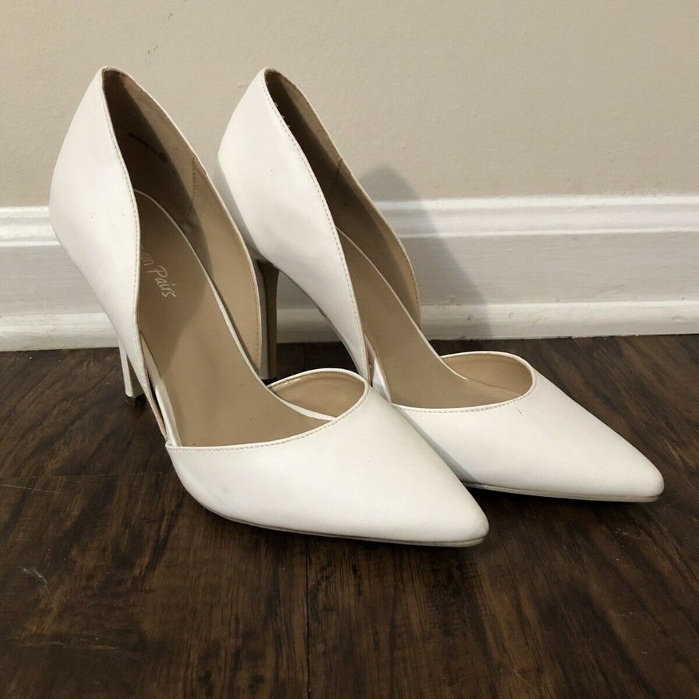 Dream Pairs Size 10 White Open Side Stilettos Heel